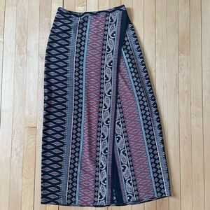 Bohemian Pattern Slit Maxi Skirt